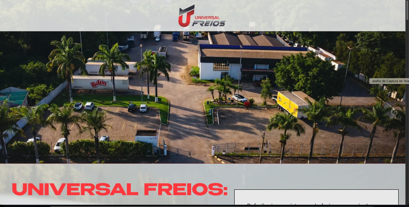 Site e sistema de ordem de serviço: Universal Freios